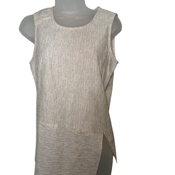 Inclán Studio Houston Cream Metallic Rose Gold Thread Tank Top NWT - Picture 4 of 8